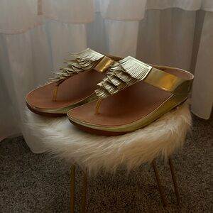 Fitflop Gold Fringe Sandals for Women